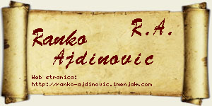 Ranko Ajdinović vizit kartica